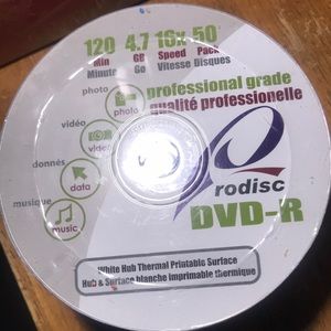 RoDisc Professional Grade DVD-R 16X 4.7GB White Thermal Hub Printable DVD-R 120m